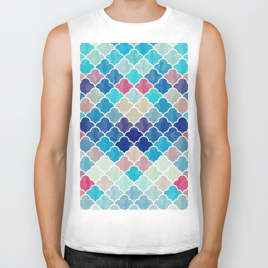 Watercolor Lovely Pattern VVXV Biker Tank