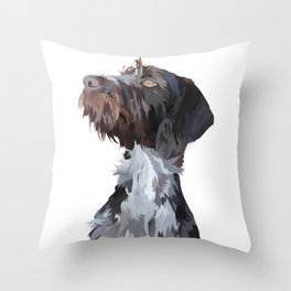 German Wirehaired Pointer Throw Pillow