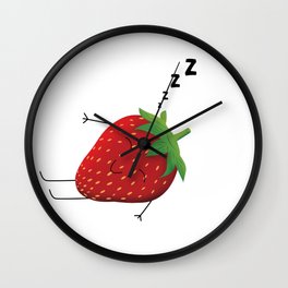 Strawberry sleeping Wall Clock