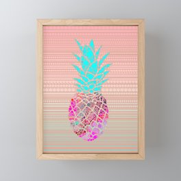 Fancy Dot Pineapple Exotic Summer Design Framed Mini Art Print