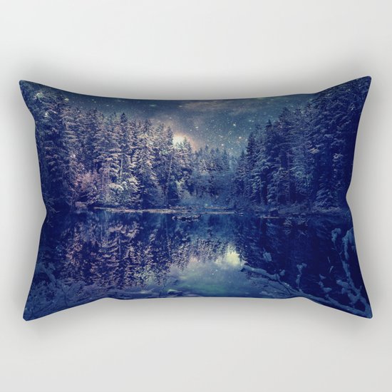 Winter Forest Deep Pastel Rectangular Pillow