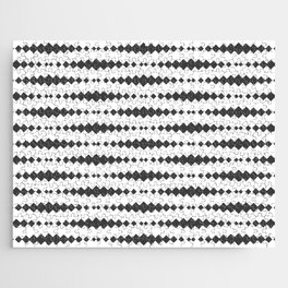 Dark Grey Geometric Horizontal Striped Pattern Jigsaw Puzzle