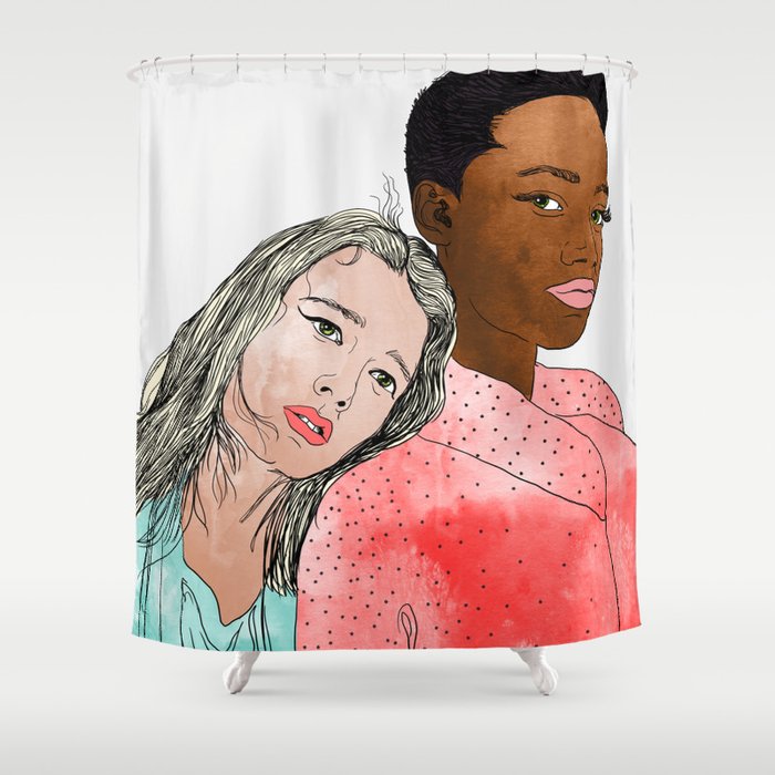Egalitarism | Equality Anti-racism Feminism Multiculturism | Individuality Watercolor Painting Shower Curtain