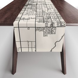 Lancaster USA - Aesthetic City Map - Black and White Table Runner