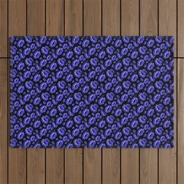 Two Kisses Collided Luscious Lilac Colored Lips Pattern Outdoor Rug