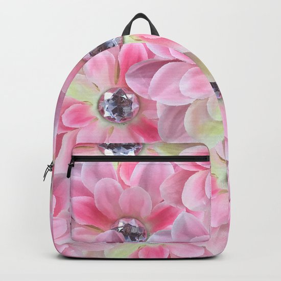 Shocking Pink Flora Gems Backpack