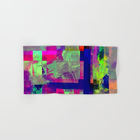 Pastel Geometry X - Abstract, goemetric, pastel coloured, textured artwork Hand & Bath Towel