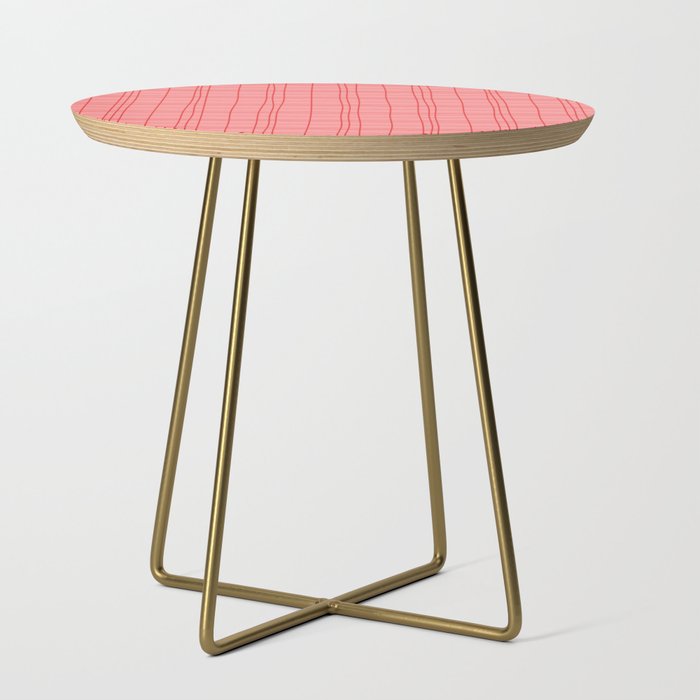 Abstract Plaid 3 pink Side Table