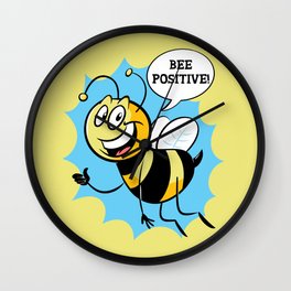 Bee Positive Wall Clock