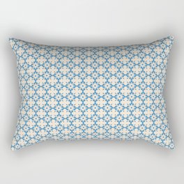 Floral vintage ornament pattern in blue Rectangular Pillow