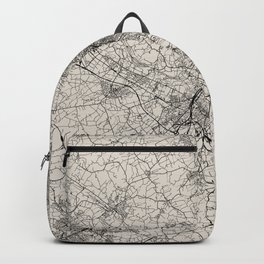 Germany, Bielefeld - Black and White Authentic Map  Backpack