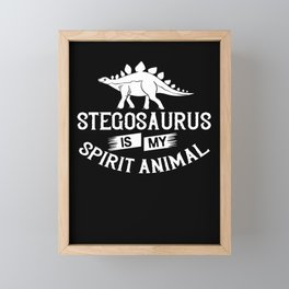 Stegosaurus Dinosaur Fossil Skull Skeleton Framed Mini Art Print