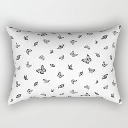Black and White Butterflies Rectangular Pillow