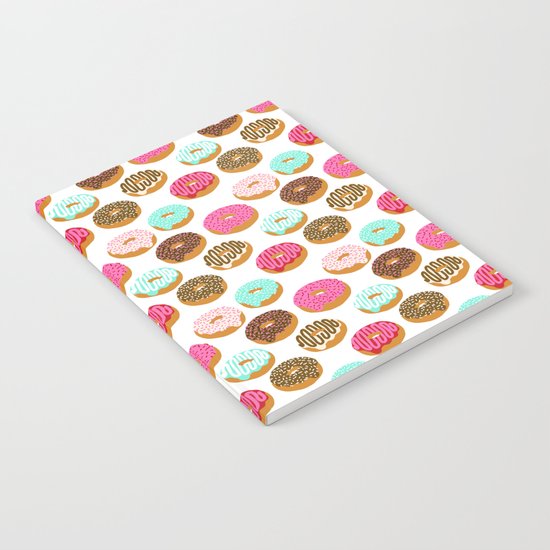 Donuts art print junk food pattern design kids minimal modern kitchen baking breakfast hipster baker Notebook