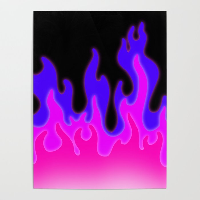 Bright Pink and Purple Flames! Poster