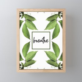 Breathe - Relaxing Simple Natural Design Framed Mini Art Print