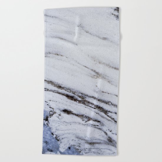 White Marble with Blue Beach Towel
