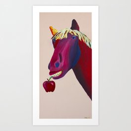 Apple Horse Art Print | Animal, Pop Surrealism, Painting, Funny 