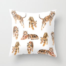 WATERCOLOR TIGERS  Throw Pillow