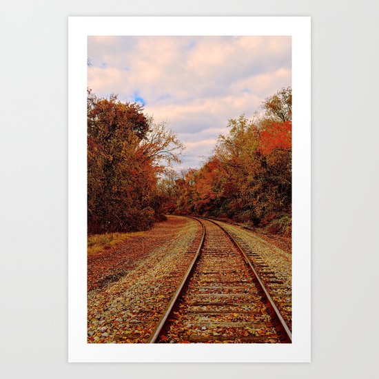 Fall on the Tracks Art Print