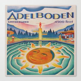 Adelboden, Switzerland Vintage Travel Poster Canvas Print