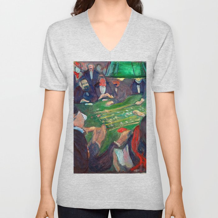 Edvard Munch At the Roulette Table in Monte Carlo V Neck T Shirt