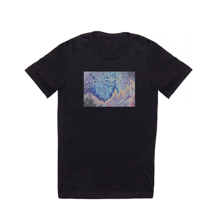 Pixelated Nebula Blue T Shirt