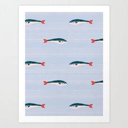 Sardines In The Sea Pattern Art Print