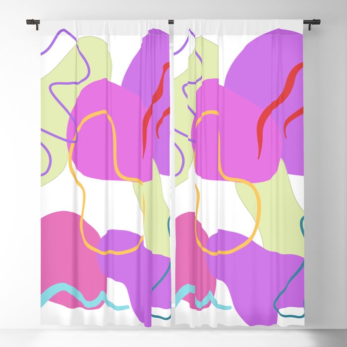 Squiggles and smudge abstract art  Blackout Curtain