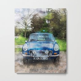 Blue Car Metal Print | Countryside, Machine, Greengrass, Classiccars, Transportation, Cars, Gravel, Britishcountryside, Mendiphills, Sharp 