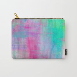 Vibrant Colorful Brush Strokes Painting // Rainbow Multicolor // Magenta Pink Yellow Green Aqua Carry-All Pouch