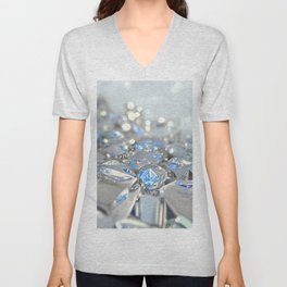 Diamond Blue V Neck T Shirt