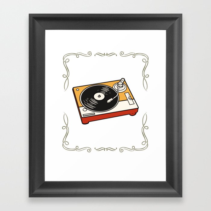 Vinyl Record Player LP Music Album Framed Art Print