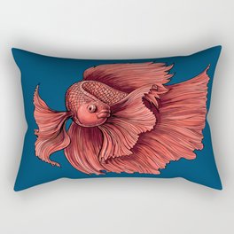 Coral Siamese fighting fish Rectangular Pillow