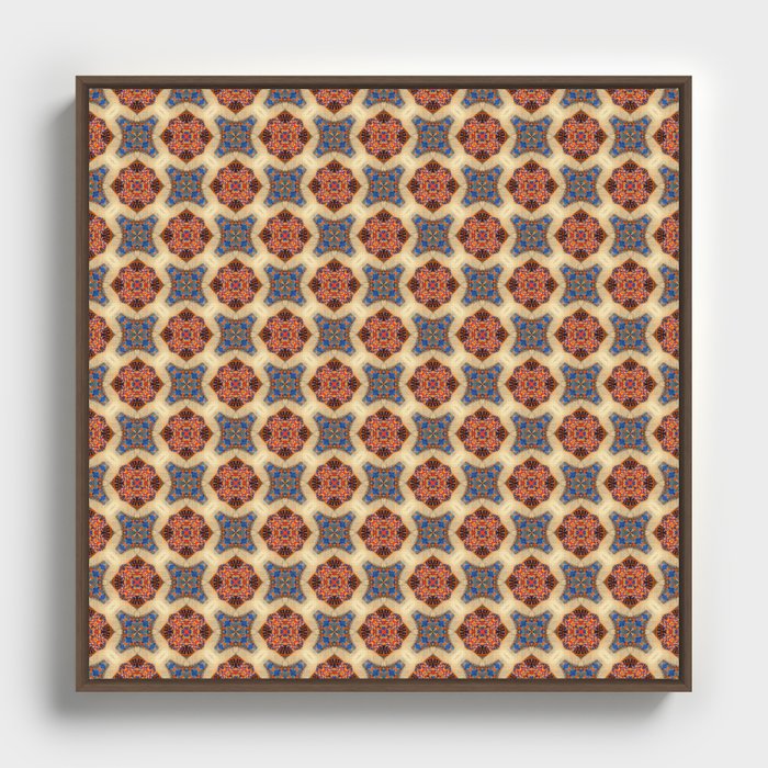 Seamless Orange Pattern Framed Canvas