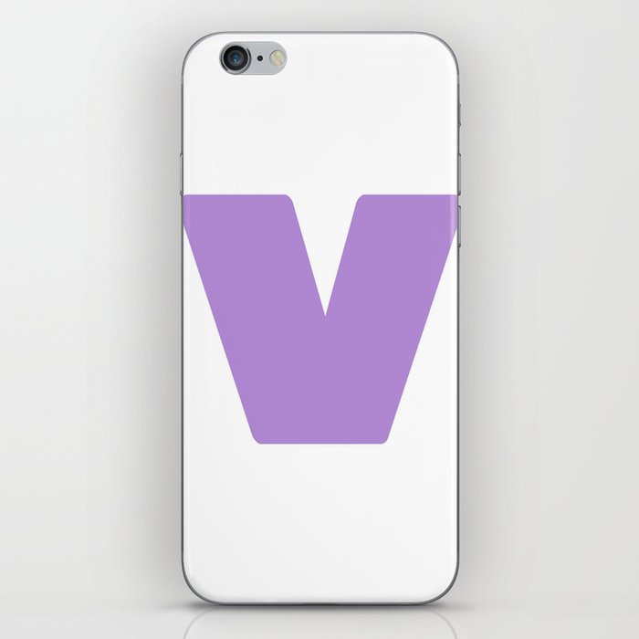 v (Lavender & White Letter) iPhone Skin