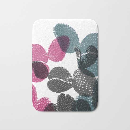 Tri-color cactus Bath Mat