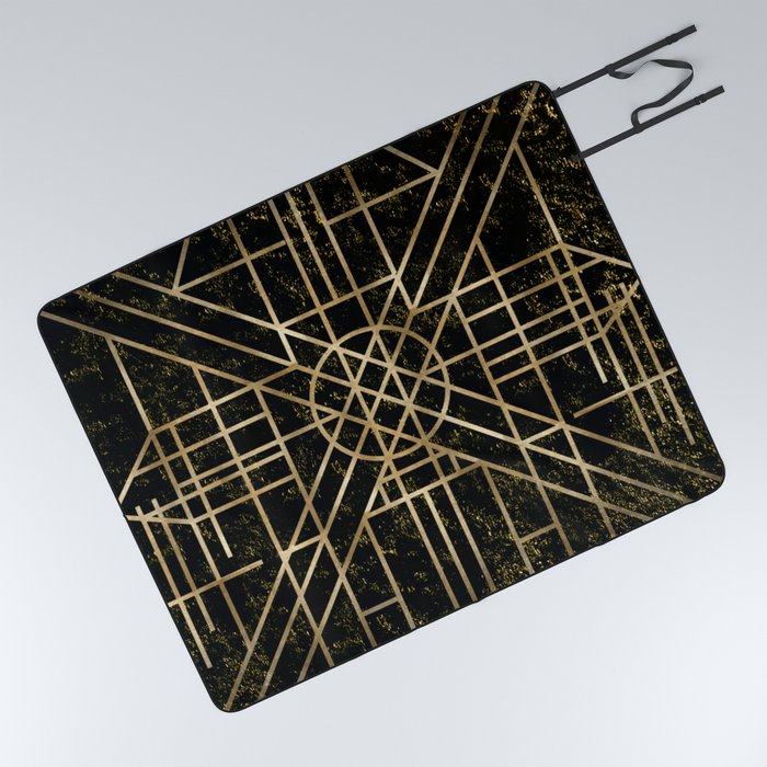 Art Deco design - velvet geo V Picnic Blanket