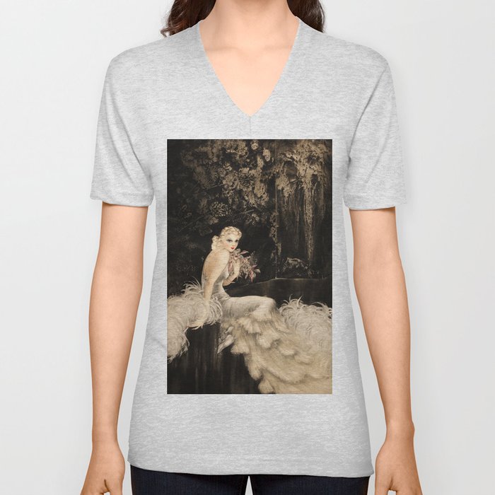 Orchids, 1937 by Louis Icart V Neck T Shirt