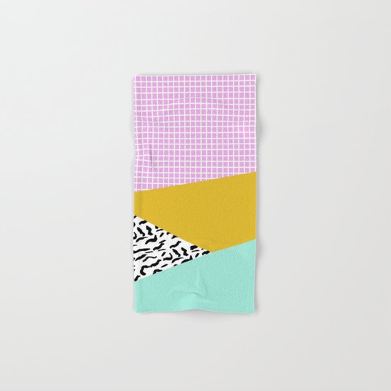 Decent - memphis retro neon throwback illustration pop art houseplant socal urban kids trendy art Hand & Bath Towel