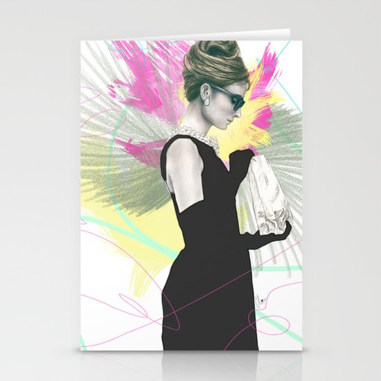 Breakfast at Tiffany's Fashion Illustration Stationery Cards