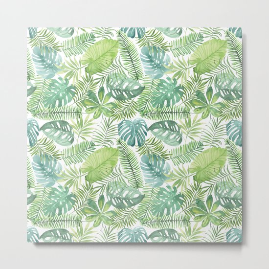 Tropical Branches Pattern 08 Metal Print
