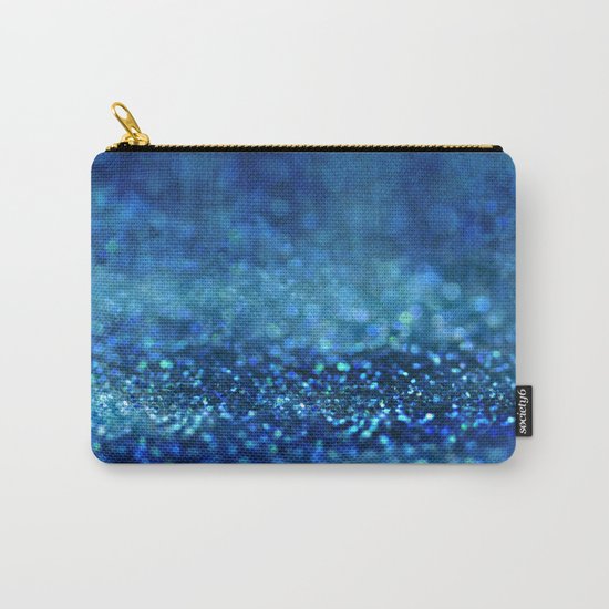 Aqua Glitter effect- Sparkling print in different blue Carry-All Pouch