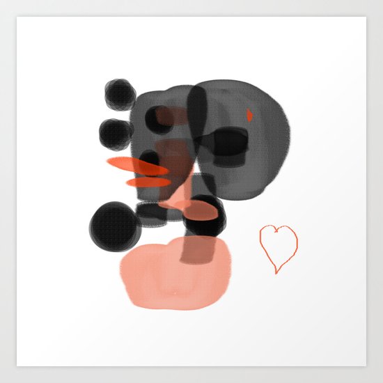 black and orange Art Print