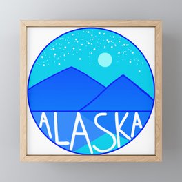 Alaska Basic Retro Circular Design Framed Mini Art Print