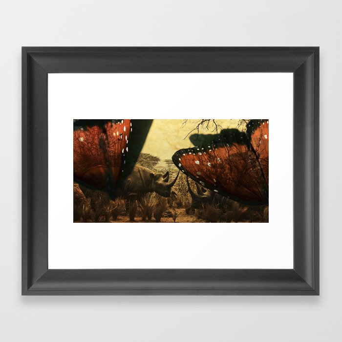 Diorama :: Rhinos Framed Art Print