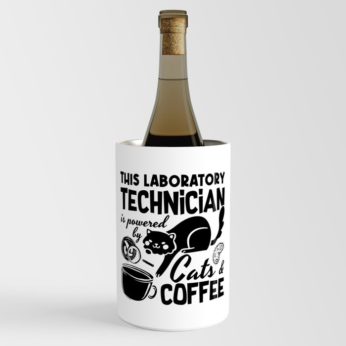 Lab Tech Laboratory Technician Cats Coffee Science Wine Chiller