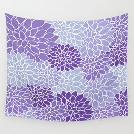 Ultra Violet Lavender Dahlias Wall Tapestry