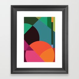 Pink Sunsets Geometric Abstract - Bybrije Framed Art Print