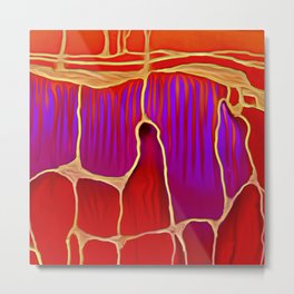 Distant Trees in Violet and Vermillion Metal Print